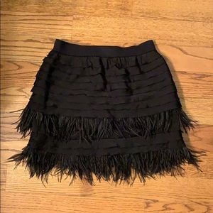 BCBG Maxazaria Black Feather skirt